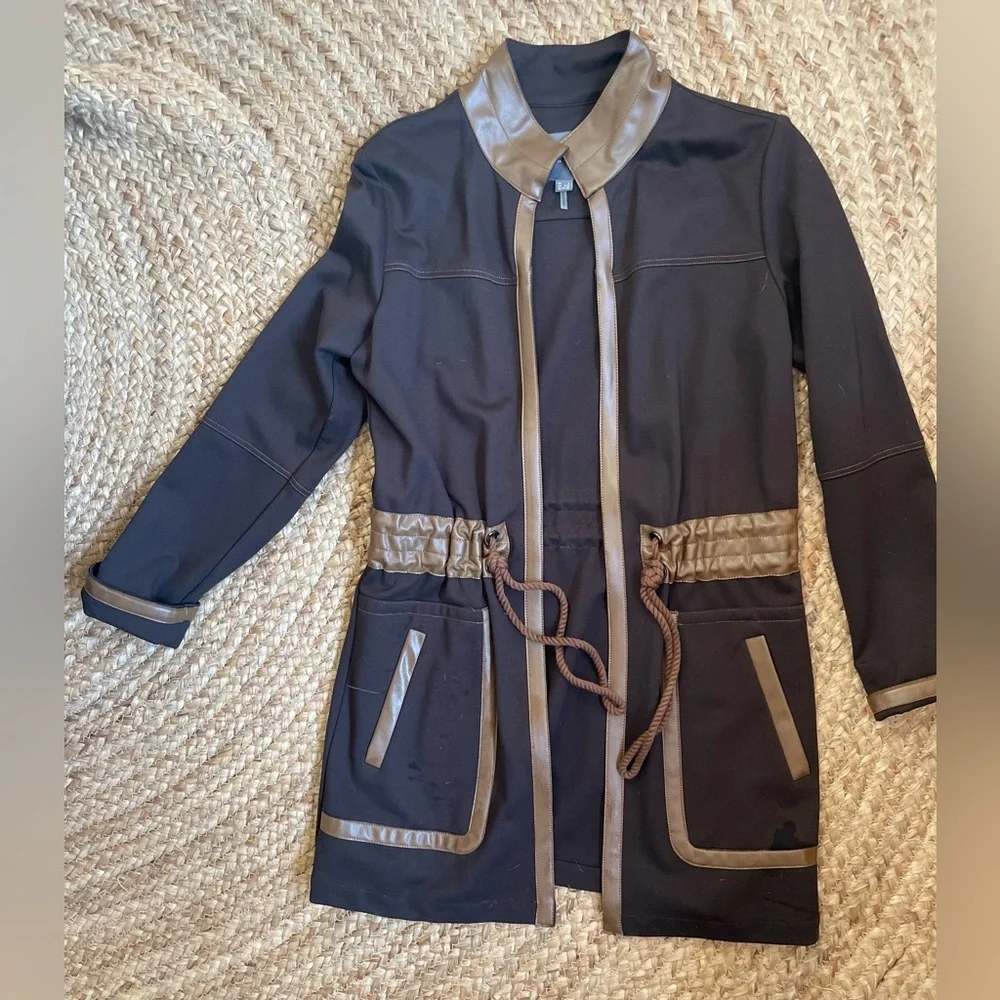 Lysse Margaret Jacket - Brown with Faux Leather Trim - Small - Picture 6 of 16